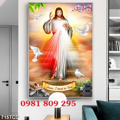 Tranh gạch chúa thương xót Hn8393