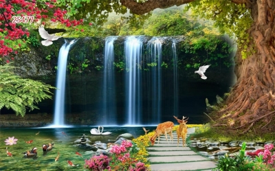 tranh sơn thủy - tranh phong cảnh - tranh gạch 3d - HNB44
