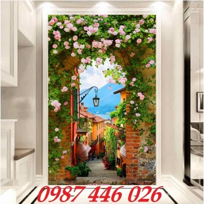 Tranh gạch men hoa hồng leo HP823