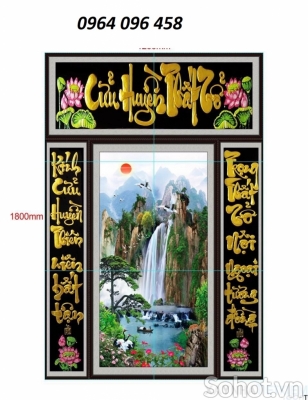 Tranh gạch 3d phòng thờ - gạch tranh 3d phòng thờ - CXB80