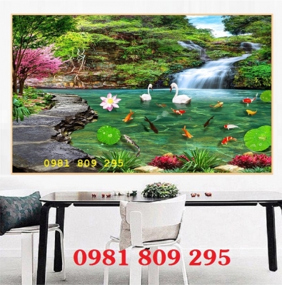 Gạch tranh phong cảnh 3d trang trí JH04