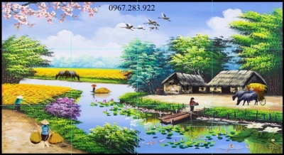 Gạch tranh- Tranh phong cảnh đồng quê