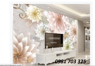 Tranh hoa 3D- tranh gạch trang trí phòng