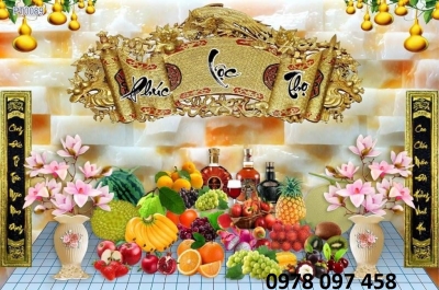 Gạch tranh 3D trang trí phòng thờ