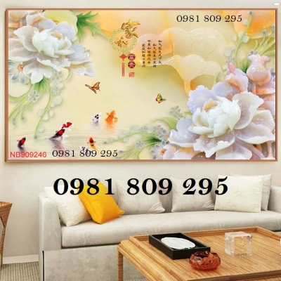 Tranh gạch , gạch 3d hoa mẫu đơn