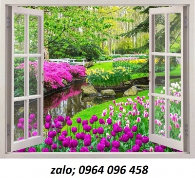Tranh gạch 3d ốp tường tranh cửa sổ - SH844