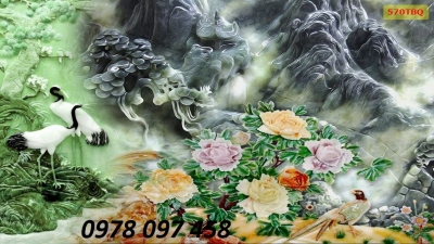 Trang trí phòng khách - tranh giả sứ ngọc
