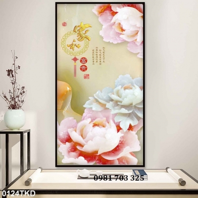 Gạch men khổ đứng 3D dán tường phòng khách