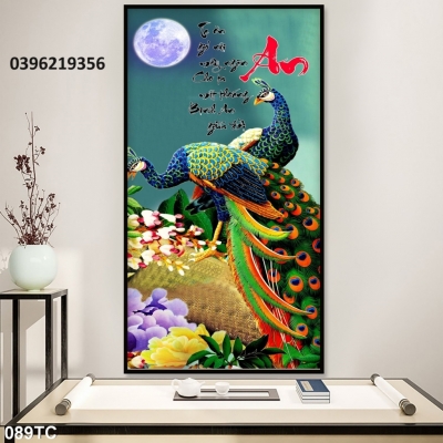 Tranh gạch chim công đẹp 3D