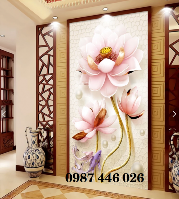 Gạch 3d tranh gach bình hoa lục bình HP9282