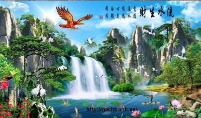 tranh gạch 3d - gạch tranh 3d phong cảnh