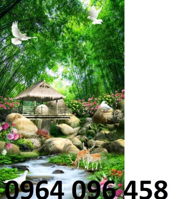 Tranh gạch 3d phong cảnh khổ đứng - JHCGV89