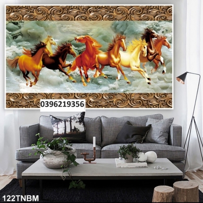 Gạch tranh ngựa mã đáo 3D trang trí
