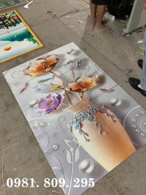 Tranh gạch bình hoa , gạch 3d
