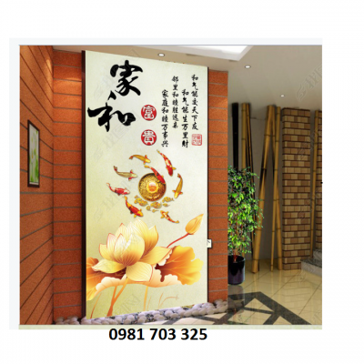 Gạch tranh cá chép ốp tường