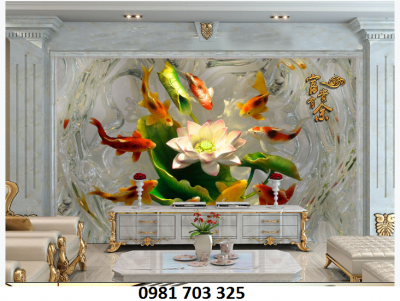 Tranh gạch 3D cá chép- gạch tranh phong thủy