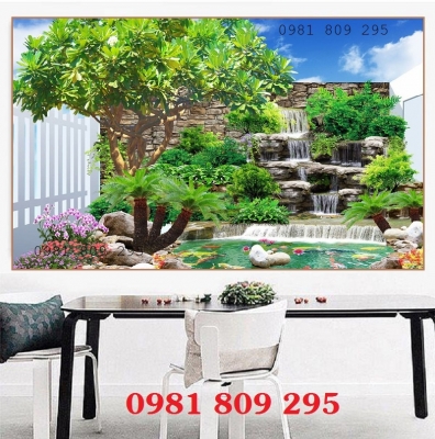 Gạch tranh 3d thiên nhiên ốp tường