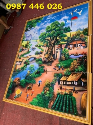 Gạch 3d tranh gạch làng quê Hà Nội