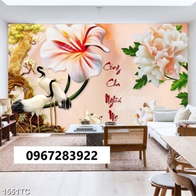 Tranh gạch trang trí 3d hoa mẫu đơn