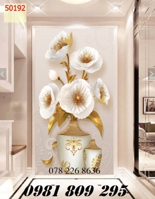 Tranh bình hoa - tranh gạch 3d bình hoa