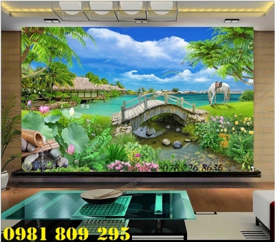 Tranh 3d - gạch tranh 3d ốp tường phòng khách JP422