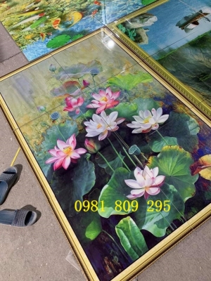 Tranh gạch hoa sen đẹp 3d JD333