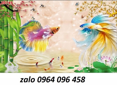 Tranh gạch 3d cá chép - gạch tranh 3d cá chép - GCV54