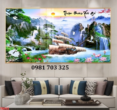 Gạch tranh 3D thuận buồm xuôi gió