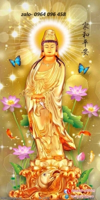 Tranh gạch 3d ốp tường phật phòng thờ - SHJ97