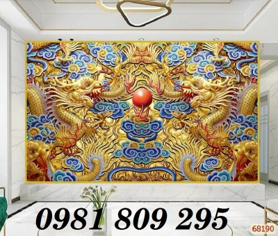 Tranh 3D rồng phượng, tranh gạch men phong thủy