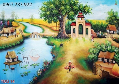 Gạch trang trí cảnh đồng quê