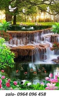 Tranh gạch 3d phong cảnh ốp tường khổ đứng - 3899MN