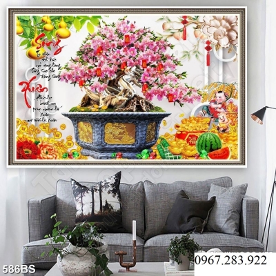 Tranh 3D- Tranh hoa đào