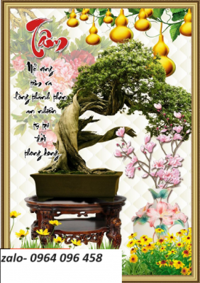 Tranh gạch 3d ốp tường cây bonsai - 67CVB