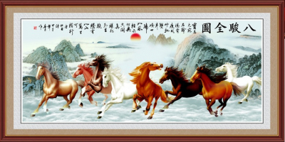 tranh ngựa phòng khách 3d