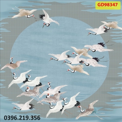 Tranh gạch hình tùng hạc 3D