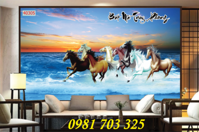 Tranh mã đáo thành công- gạch men 3D phong cảnh