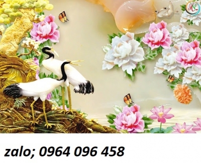 Tranh gạch 3d hoa mẫu đơn - gạch tranh 3d - 986CN