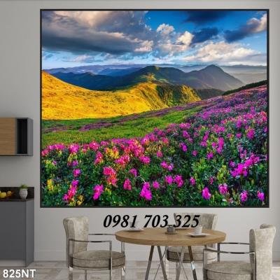 tranh gạch 3d phong cảnh vườn hoa