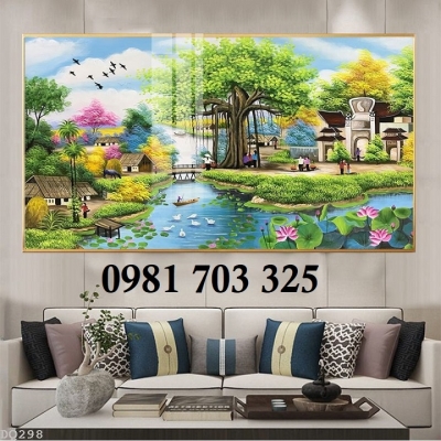 Tranh gạch 3D phong cảnh làng quê