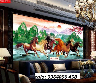 Tranh gạch 3d bát mã - HCX33