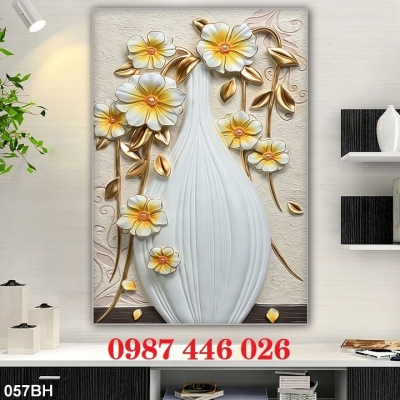 Gạch tranh bình hoa lục bình 3d HP9772