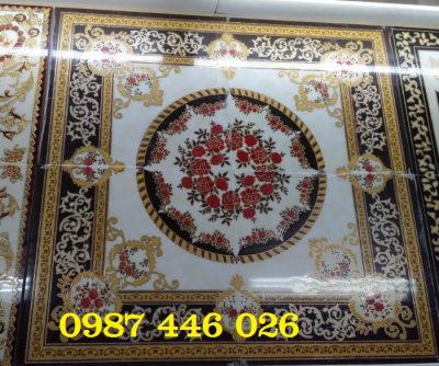 Gạch thảm nền nhà khắc vàng đẹp HP9282