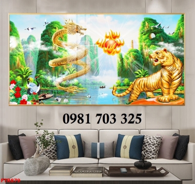 Tranh rồng phượng 3D treo tường