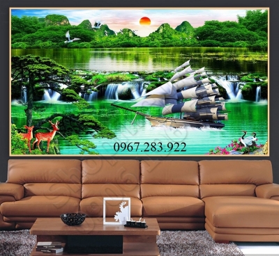 Gạch ốp tường 3D thuyền buồm