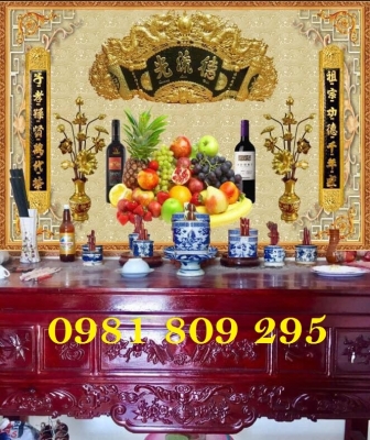 Tranh gạch, tranh câu đối phòng thờ NDFF5