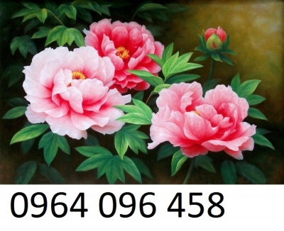Tranh gạch 3d phong thủy hoa mẫu đơn - CVNN96