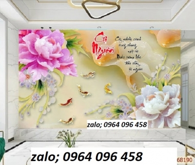 Tranh gạch men 3d hoa ngọc phòng khách - VMN77