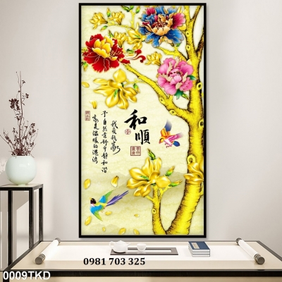 Tranh gạch 3D khổ đứng đẹp