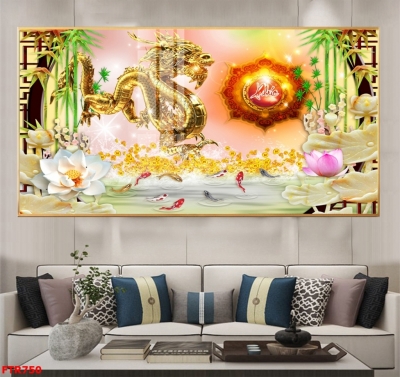 Gạch tranh đẹp rồng phượng 3D